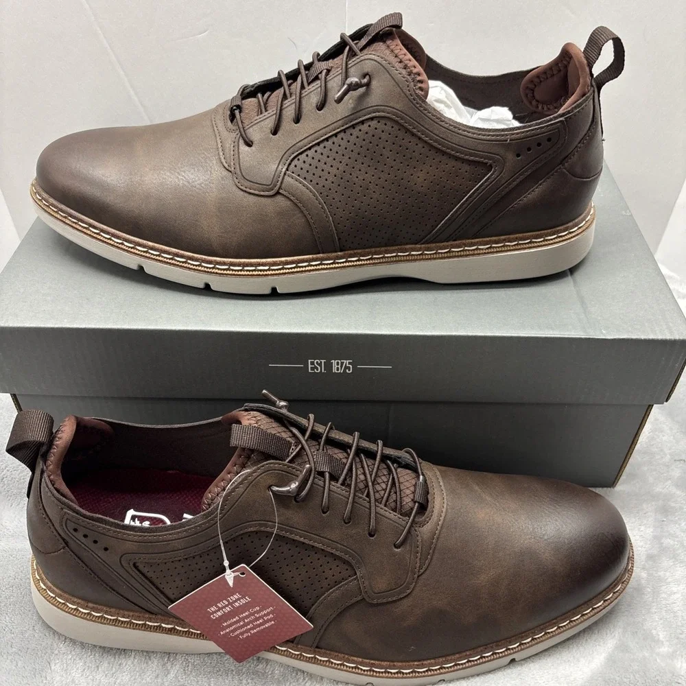 Stacy Adams Score Leather Plain Toe Derby 12 M NIB